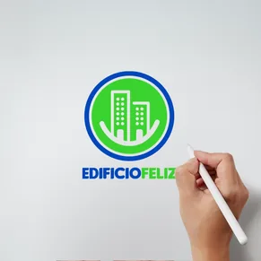 Concepto de imagotipo Edificio Feliz