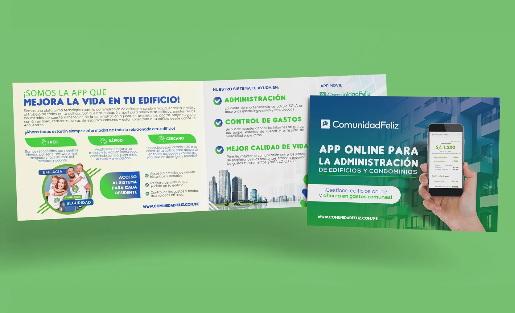 Mockup del sitio web Edificio Feliz en laptop
