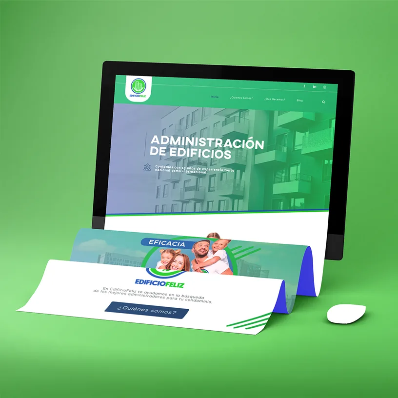 Mockup del sitio web en tablet