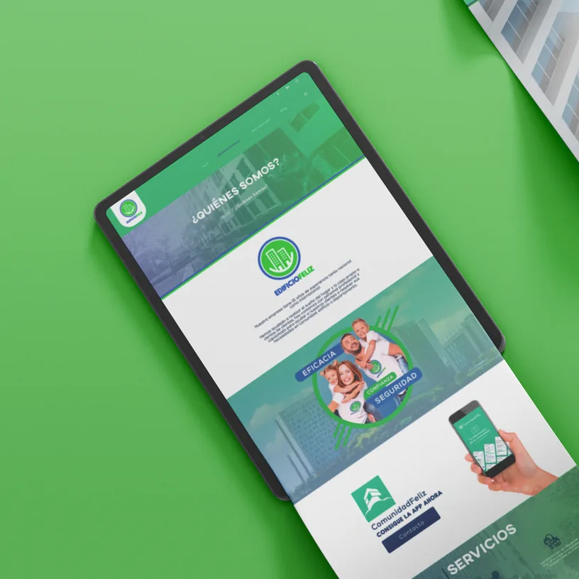 Sección de servicios del sitio web